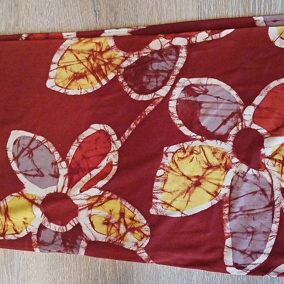 Vintage Aviator Scarf Fringe Tassel Tie Dye Batik Boho Floral 10" x 50" - Picture 13 of 14